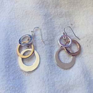 Silver and Gold Tone Dangling Earings